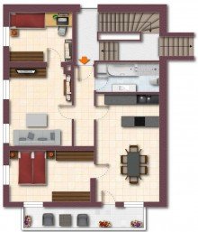 Grundriss Sonnige u. moderne 3,5 Zimmer Wohnung mit Garage u. Stellplatz in Offingen!