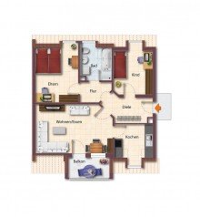 Grundriss 1 Traumhafte 3-Zimmer Wohnung in exclusiver Lage in Lauingen
